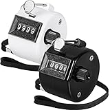 KTRIO Handzähler Zähler, 4-Stellige Zähler, 2 Stück ABS Counter Clicker mit Umhängeband für Personenzähler, Coaching, Stricken, Golf und Reihenzähler