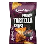IronMaxx Protein Tortilla Chips - Barbecue 60g Beutel | Knuspriger High Protein Snack aus Soja & Maniok | Ballaststoffreich & glutenfrei | Ideal für bewusste Ernährung & unterwegs