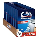 Finish Spezial-Salz – Spülmaschinensalz zum Schutz vor Kalkablagerungen und Wasserflecken – Multipack mit 8 x 1,2 kg