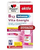 Doppelherz B12 Intense Vita-Energie – hochdosiert mit 500 µg Vitamin B12 pro Trinkfläschchen – 18 Ampullen – vegan