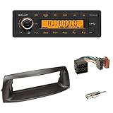 Continental TR7412UB-OR - Autoradio mit Bluetooth RDS USB MP3 (ohne CD-Laufwerk) + 1-DIN Radioblende + ISO-Adapter Antennenadapter ISO für FIAT Punto (188) 05/1999-04/2007