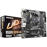 GIGABYTE B550M DS3H AC Mainboard – AMD Ryzen 5000 CPUs, 5+3 Phasen VRM, bis zu 4733 MHz DDR4, 1xPCIe 4.0 + 1xPCIe 3.0 M.2, Wi-Fi 5, 1GbE LAN, USB 3.2 Gen 1