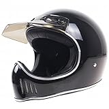 Harley Motorrad Retro -Helm, Persönlichkeit Reiten Voller Gesichtshelm Ritterschutzhelm im Freien Reithelm, schwarz, m