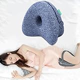 WDEC Kniekissen, Beddings Kniekissen, Beinkissen, Kniekissen für Seitenschläfer, Druck und Schmerzlinderung, Komfortables Memory-Schaum-Bein-Knie-Kissen, orthopädisch, Schwangerschaftskissen (Blau)