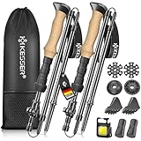 KESSER® Wanderstöcke faltbar Walking Stöcke Wanderstock Aluminium mit Korkgriff 115-135cm Trekkingstöcke für Damen & Herren zum Wandern, Nordic Walking, Trekking, Skitouren & Bergsport