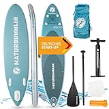 Naturbummler ® SUP Stand Up Paddling Board CO2 Neutral 330 x 81 x 15 cm [Perfekte Größe] für Anfänger & Fortgeschrittene – SUP Board Komplett Set - Stand Up Paddle Deutsche Brand Paddle Board