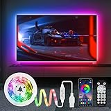 HUEMIHUI LED TV Hintergrundbeleuchtung, LED Streifen für TV, 4m Dream Color LED Strip mit Fernbedienung APP-Steuerung, USB betrieben, für 55-70 Zoll Fernseher und PC