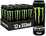 Monster Energy - koffeinhaltiger Energy Drink mit klassischem Energy-Geschmack - in wiederverschließbaren Einweg Dosen (12 x 553 ml)