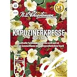 Kapuzinerkresse Night & Day, kraftvolle Farbkombination aus weiß und rot, bienenfreundlich, Samen