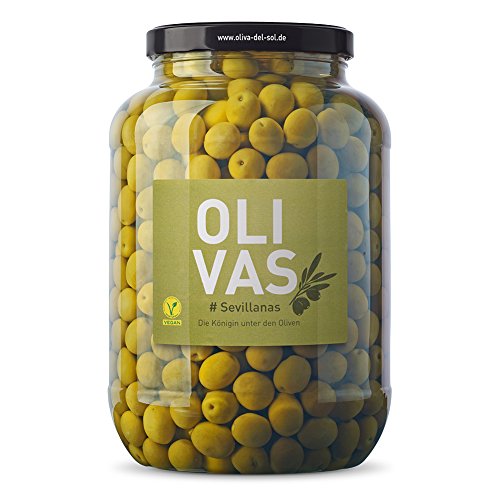 OLIVAS Sevillanas / 2.500 g (Gallone) * Milde Manzanilla Oliven aus Sevilla * Die Königin unter den Oliven - das Original