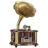 Schallplattenspieler mit eingebautem Lautsprecher - Bluetooth, Aux-in/USB/FM, für Musikliebhaber