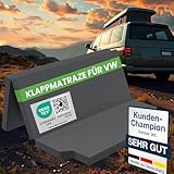 maxVitalis Auto Camping Klappmatratze 185x148 cm, 8 cm hoch für W T4, T5, T6, T6.1 Multivan, California Beach, Caravelle, Transporter, Reisematratze, Faltmatratze klappbar