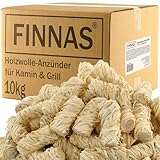 FINNAS 10 kg Holzwolle Premium Anzündwolle Anzünder Kaminanzünder 800 Stück Grillanzünder Öko Ofenanzünder aus Holz und Wachs Feueranzünder Kamin Holzanzünder Ofen Kaminofen Kaminofenanzünder