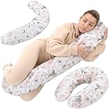 Totsy Baby Stillkissen XXL Seitenschläferkissen Schwangerschaftskissen Lagerungskissen - Baumwolle Pregnancy Pillow Erwachsene - 190 cm Wilde Rose