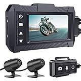 IXROAD Dashcam Motorrad Kamera Vorne Hinten 1080P Wasserdicht mit 3' Bildschirm, Kabelfernbedienung, WiFi, GPS, EIS, HDR, G-Sensor, Parküberwachung, Maximal 256GB