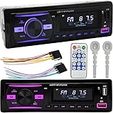 Retoo Autoradio mit Bluetooth Freisprecheinrichtung und Fernbedienung, 1 DIN MP3 Player mit 2 USB für Musikspielen und Aufladen, RGB Farben, FM Radio Tuner und Antenne mit MP3, AUX, RDS, SD, MicroSD