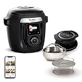 Moulinex Cookeo Wi-Fi mit Extra Crisp, Multicooker 14 Kochmodi, Druckkochen, Air Fryer, einfache Rezepte Schritt für Schritt, CE96X8F0