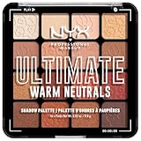 NYX Professional Makeup Lidschattenpalette mit 16 Farbtönen, Intensives und langanhaltendes Finish, Vegane Formel ohne Inhaltsstoffe tierischen Ursprungs, Ultimate Shadow, Farbton: Warm Neutrals