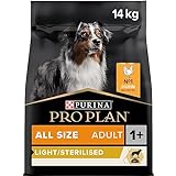 Pro Plan PURINA PRO PLAN All Size Adult Light / Sterlised, Hundefutter trocken, reich an Huhn, 1er Pack (1 x 14 kg)