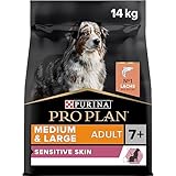 Pro Plan PURINA PRO PLAN Medium & Large Adult 7+ Sensitive Skin, Hundefutter trocken, reich an Lachs, 1er Pack (1 x 14 kg)