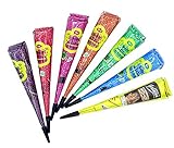 7x Golecha Henna Cones Tattoo Paste, temporäre Tattoo Body Art Multicolor