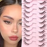 Parriparri Halbe Wimpern Natürlich Künstliche 10 Paar Cat Eye Klare Band Half Cateye Flauschige Falsche Natural Fake Lashes