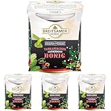 Breitsamer Tasmanischer Leatherwood Honig 350g Feincremiger, kräftiger Honig mit exotisch blumigem Aroma (1 x 350g) (Packung mit 4)