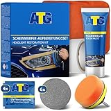 ATG® Scheinwerfer Aufbereitung Set - Universal Auto Scheinwerfer Polierset für matte & blinde Scheinwerfer aus Kunststoff - Schnelle & einfache Scheinwerfer Aufbereitung - Scheinwerfer Reparatur Set