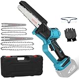 Akku Kettensäge Mini kompatibel mit Makita 18V (Ohne akkus), 8 Zoll 6 Zoll Elektro Astsäge, klein säge mit Kette Sicherheitsschloss Automatischer Öler akkusäge Handkettensäge Gartenscheren