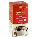 Teeccino Chaga Ashwagandha Tee - Buttertoffee-Sahne - Bio-Pilz Adaptogenic Kräutertee, 3x mehr Kräuter als normale Teebeutel, präbiotisch, koffeinfrei, glutenfrei - 25 Teebeutel