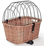 Tigana - Hundefahrradkorb für Gepäckträger aus Weide mit Gitter 44 x 34 cm Eckig Natur (N-S) (ohne Kissen)