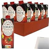 Scharfe Tomate pikanter Tomaten-Karottensaft mit perfekter Würze VPE (12x0,5 Liter) + usy Block