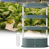 aallwwsso Hydroponics Growing System Kit 64 Pflanzenplätze mit LED Grow Lights - Smart Indoor Gardening Kit, 4-Layer Design für Kräuter & Gemüse,Green