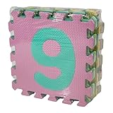 Sicignano | Weicher Puzzleteppich für Kinder, 10 Stück, mit bunten Zahlen, 29,5 x 29,5 cm – sicheres Lernspiel aus synthetischem Schaumstoff für Spielzimmer, Spielzimmer, Kindergarten und Kinderzimmer