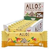 Allos Fruchtriegel Mango, Bio Riegel, Energieriegel, Sportriegel, Vegan, 25 x 40g