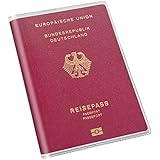 Gentle North 2 x Reisepasshülle (13,5 x 19 cm) transparent - Passport Cover für den NEUEN Reisepass - Robuste reißfeste Passhülle als Perfekter Schutz vor Schmutz, Feuchtigkeit und Kratzern