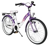 BIKESTAR Kinderfahrrad für Mädchen ab 6 Jahre | 20 Zoll Kinderrad Classic | Fahrrad für Kinder Lila & Weiß | Risikofrei Testen