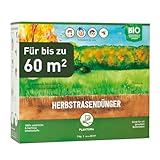 Plantura Bio-Herbstrasendünger, 3 Monate Langzeitwirkung, Kaliumdünger für maximale Winterhärte, Streuwagen geeignet, 3 kg für 60 m²