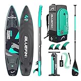 Bluefin SUP Cruise Carbon 12 Aufpumpbares Paddle Board| SUP Board für Erwachsene| Paddleboard Paket | Tragbar & Reisesicher | Inklusive Zubehör,Black Knight,Cruise Carbon Zwarte Ridder,12'