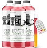 Purivita - Universal Entkalker 750 ml für Kaffeevollautomaten - Für alle bekannten Marken geeignet, 3 Flaschen