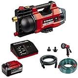 Einhell Akku-Gartenpumpe AQUINNA 18/28 Power X-Change (18 V, max. 2800 L/h Fördermenge, max. 25 m Förderhöhe, ECO-/ Boost-Modus, inkl. 5,2 Ah Akku, Fastcharger und Zubehör-Set)