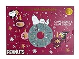 daniplus Peanuts Damen/Frauen Adventskalender mit 24 Socken Gr. 35-41, je 6 Paar Socken und Sneakersocken