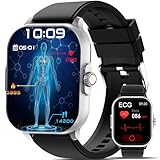 YYKY Gesundheitsuhr Smartwatch Damen Herren,2.01”𝐄𝐊𝐆+𝐇𝐑𝐕/ΒΙυtｚυcker 𝐁𝐥𝐮𝐭𝐝𝐫𝐮𝐜𝐤 Annehmen/Anruf tätigen ΑpΝOE-ErKEΝΝuΝG 𝐒𝐩𝐎𝟐 Wetter Herzfrequenz Schlaf Fitnessuhr Sportuhr Android iOS
