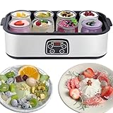 Automatischer Joghurtbereiter mit 8 Gläsern, einstellbare Temperatur & Zeitsteuerung, LED-Anzeige für hausgemachten Joghurt und Käse, perfektes Küchengerät für gesundes Leben