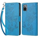 Tivenfezk Nadoli Handyhülle für Xiaomi Redmi Note 10 Pro,Blumen Schmetterling Hülle PU Leder Klapphülle Klappbar Schutzhülle Handytasche Stoßfeste Brieftasche Flip Case Cover