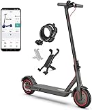 Faltbarer Elektroroller für Erwachsene, 8,5 Zoll / 10,4 Ah Akku der Klasse A, Laufzeit 25~35 km, App-Anschluss, mit Schloss und Telefonhalterung
