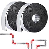 2 Rolle Isolierung Kanal, Isolierung zum Wickeln, 10 m x 0.5cm Isolierung Heizungsrohre, Rohrisolierung zum Wickeln, Rohrumwicklung, Rohrisolierungsfolie Isolierband mit Schaumstoff für Rohrschutz