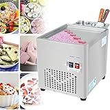 Gerollte Eismaschine aus Edelstahl, DIY-Eisrollenmaschine, frittierte Eisrollenmaschine, Eisrollenmaschinen-Set mit 2 Schabern und kleinem Fass