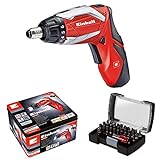 Einhell Akkuschrauber Set TE-SD 3,6 Li (3,6 V, 1,5 Ah, 3.5 Nm Drehmoment, 2x LED-Licht, inkl. Ladegerät, 32 tlg. Bitset, Aufbewahrungsbox)