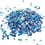 AOZUO 6000 STÜCKE Runde Konfetti, 1 cm / 0,39 Zoll Konfetti Confetti Mehrfarbig Tisch Konfetti zZurück zur Schule Konfetti für Hochzeit Geburtstag Valentinstag Baby Dusche Geburtstag Neujahr(blau)